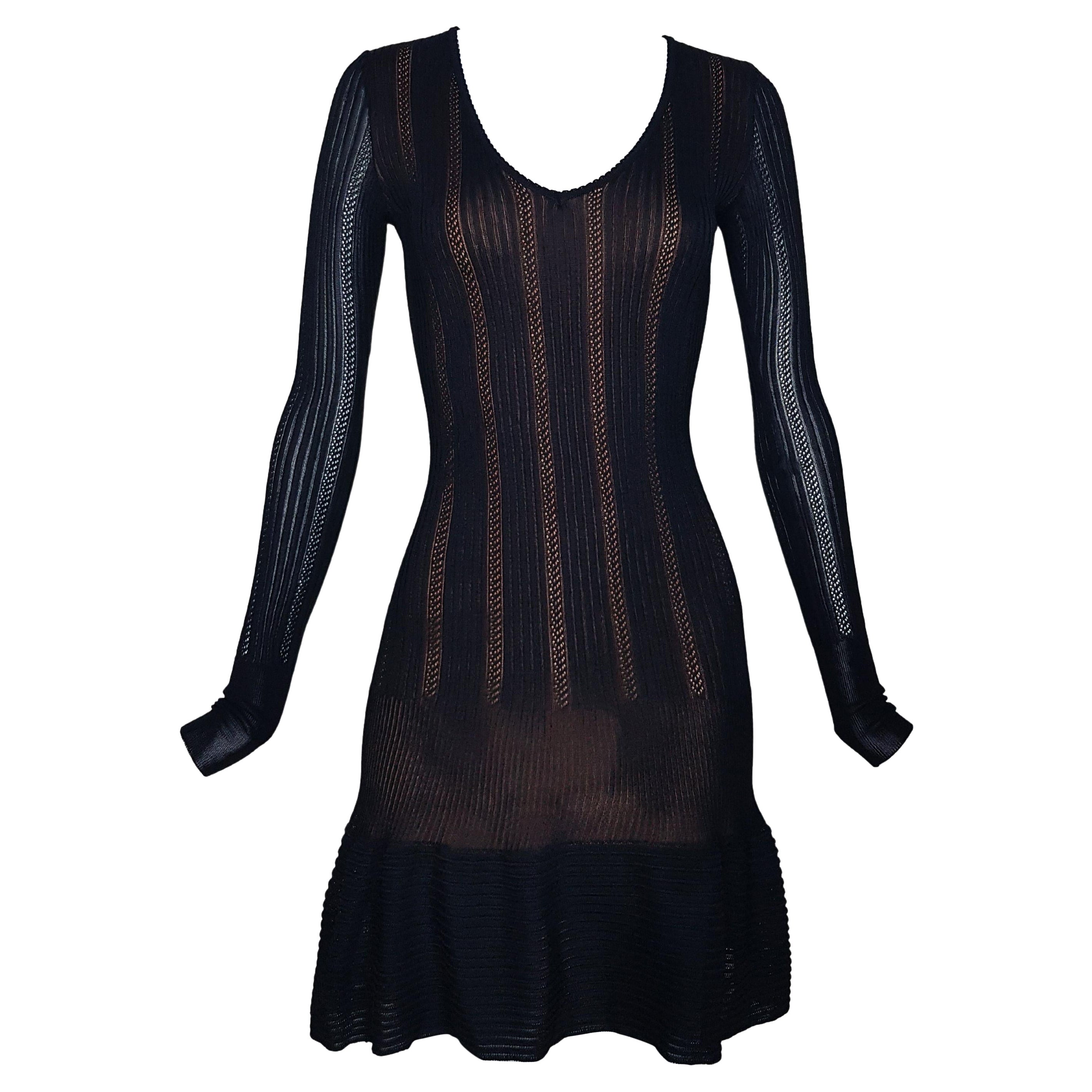 ALAA - Robe courte en maille noire, 1990