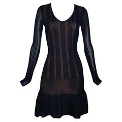 ALAA - Robe courte en maille noire, 1990