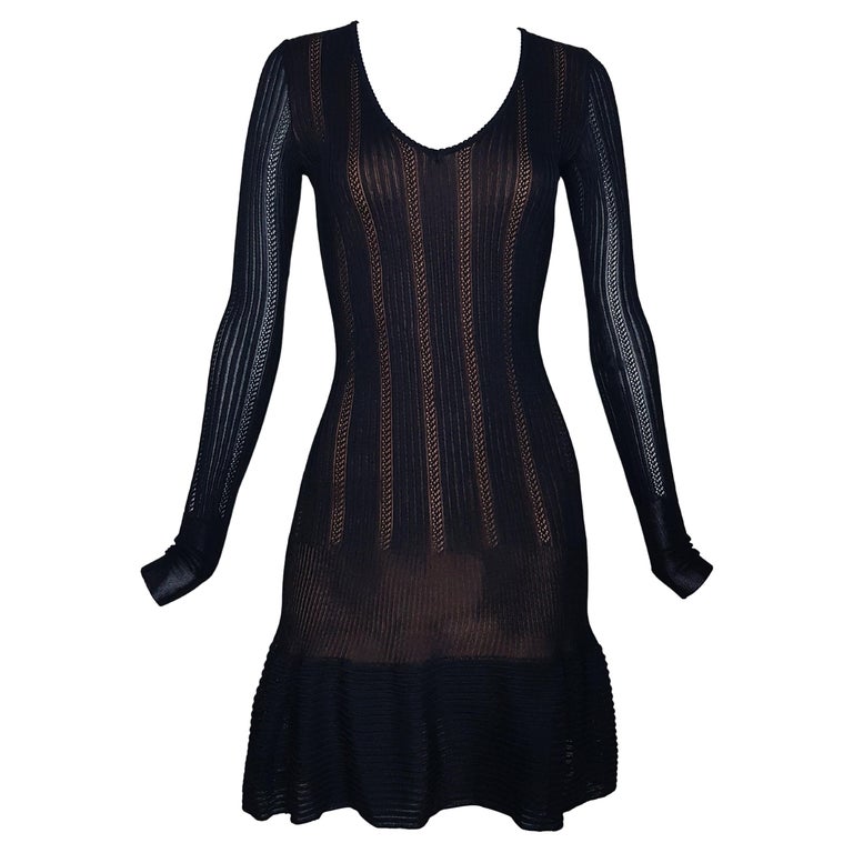 ALAA 1990 black knitted mini dress For Sale at 1stDibs
