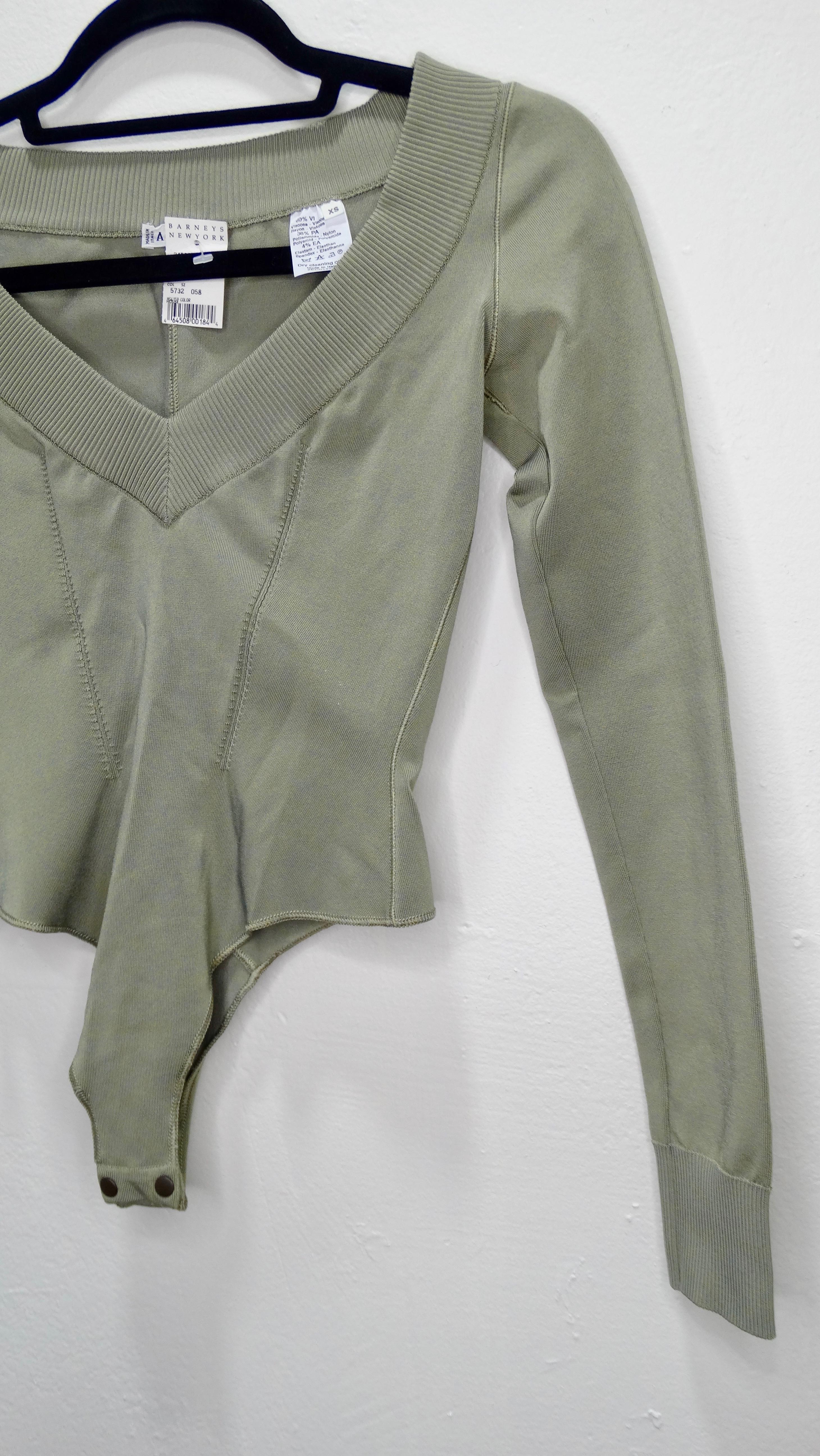 Gray Alaia 1990s Sage Green Bodysuit 