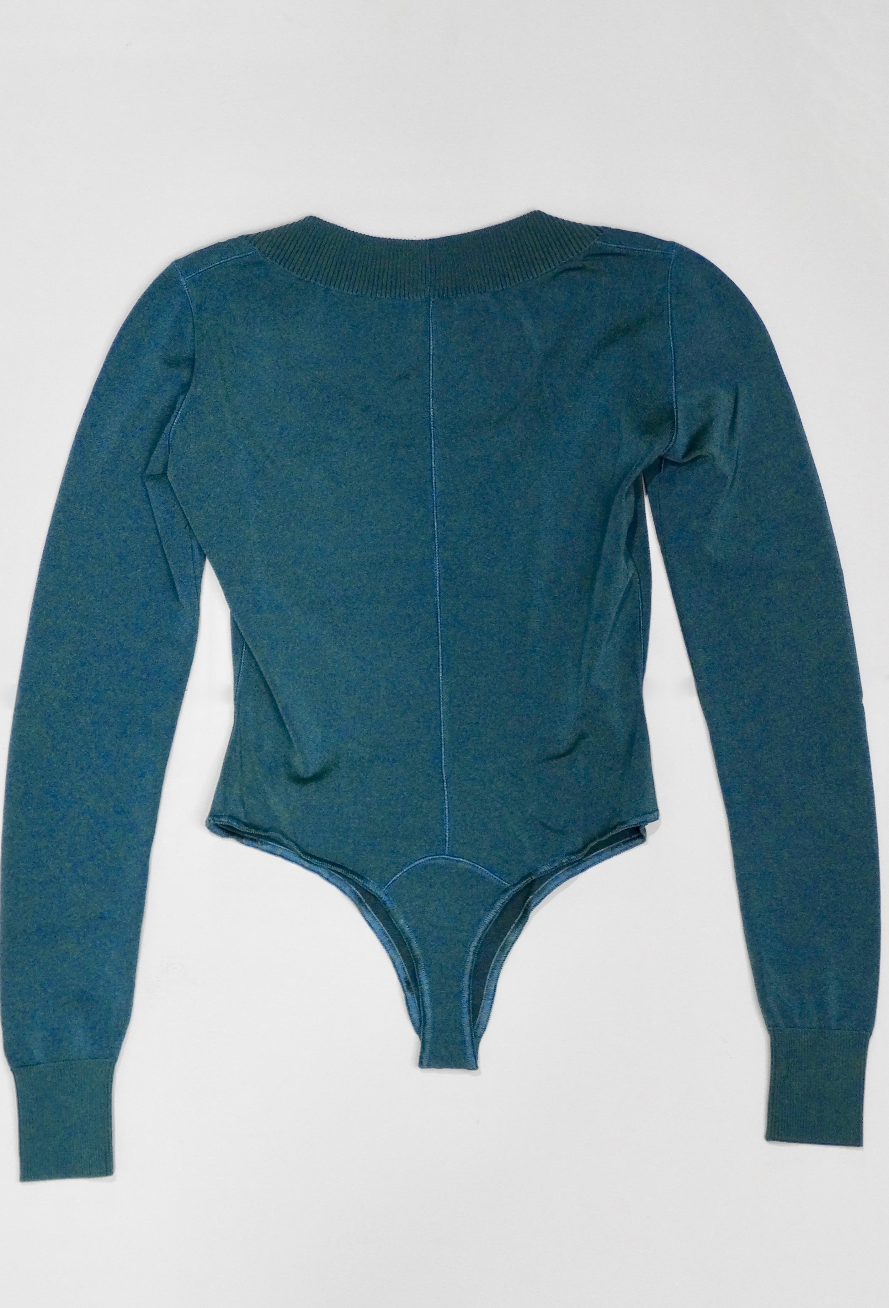 Blue Alaia 1990s Scoop Neck Bodysuit 