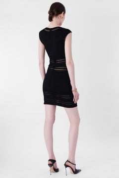 Alaia 1993 Black Mesh Cutout Bodycon Dress.