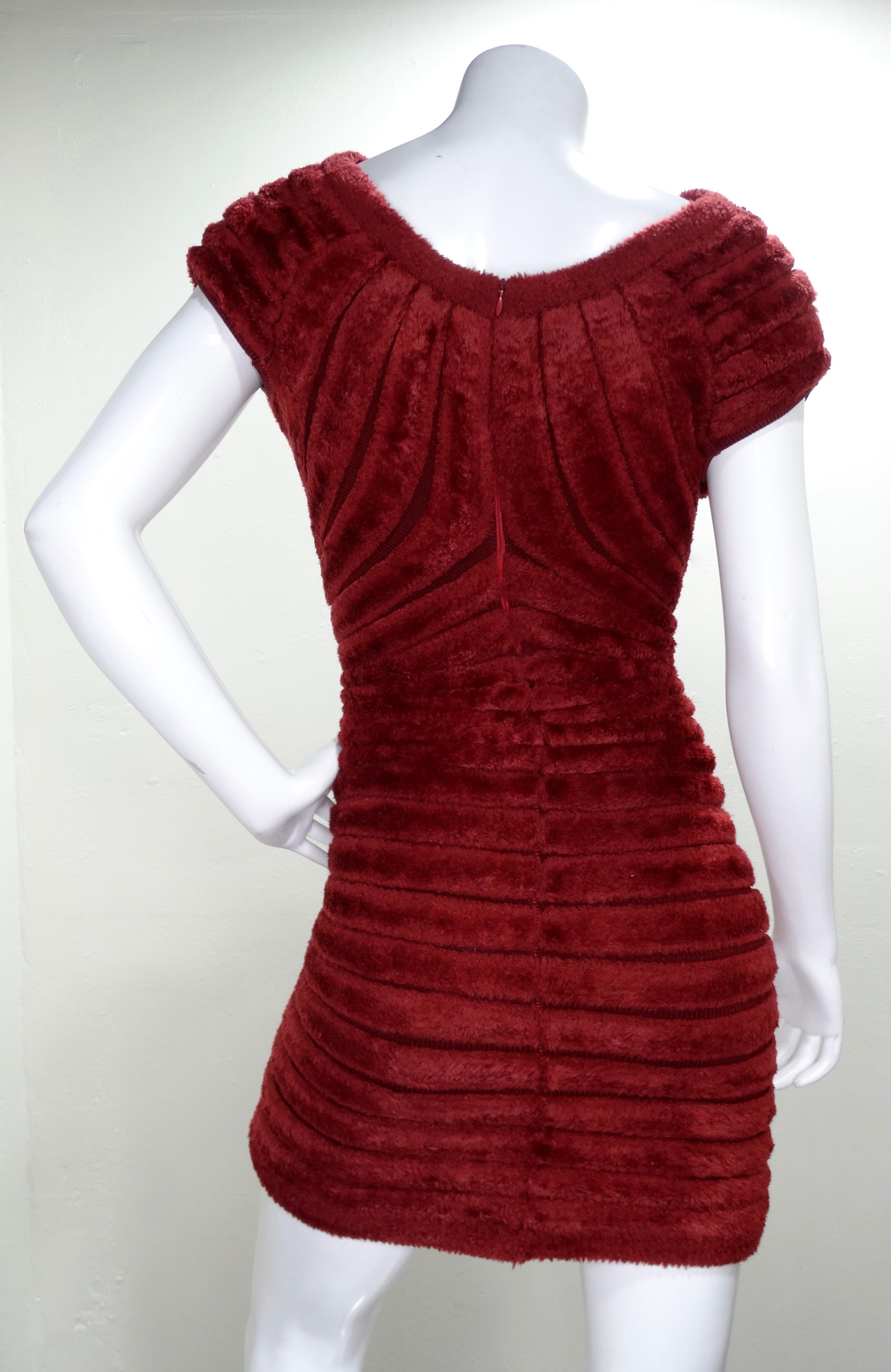 Alaia 1994 Burgundy 'Houpette' Dress 1