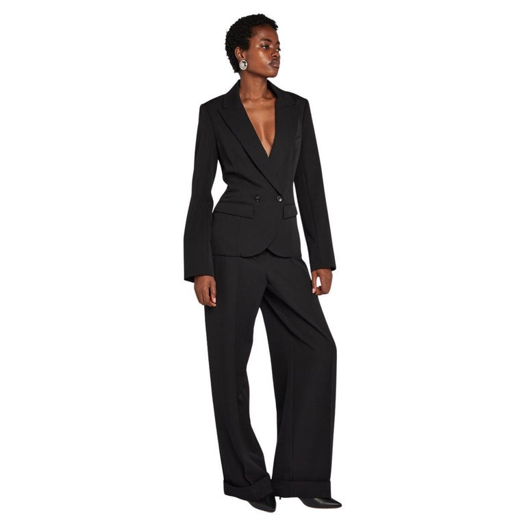slim fit dress slacks Alaia Black Hooded Dress w/Zipper Motif  Rachel Zabar Vintage