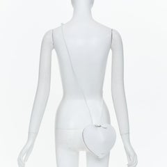ALAIA 2022 Le Coeur white smooth calfskin sculptural leather heart crossbody bag