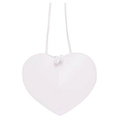ALAIA 2022 Le Coeur white smooth calfskin sculptural leather heart crossbody bag