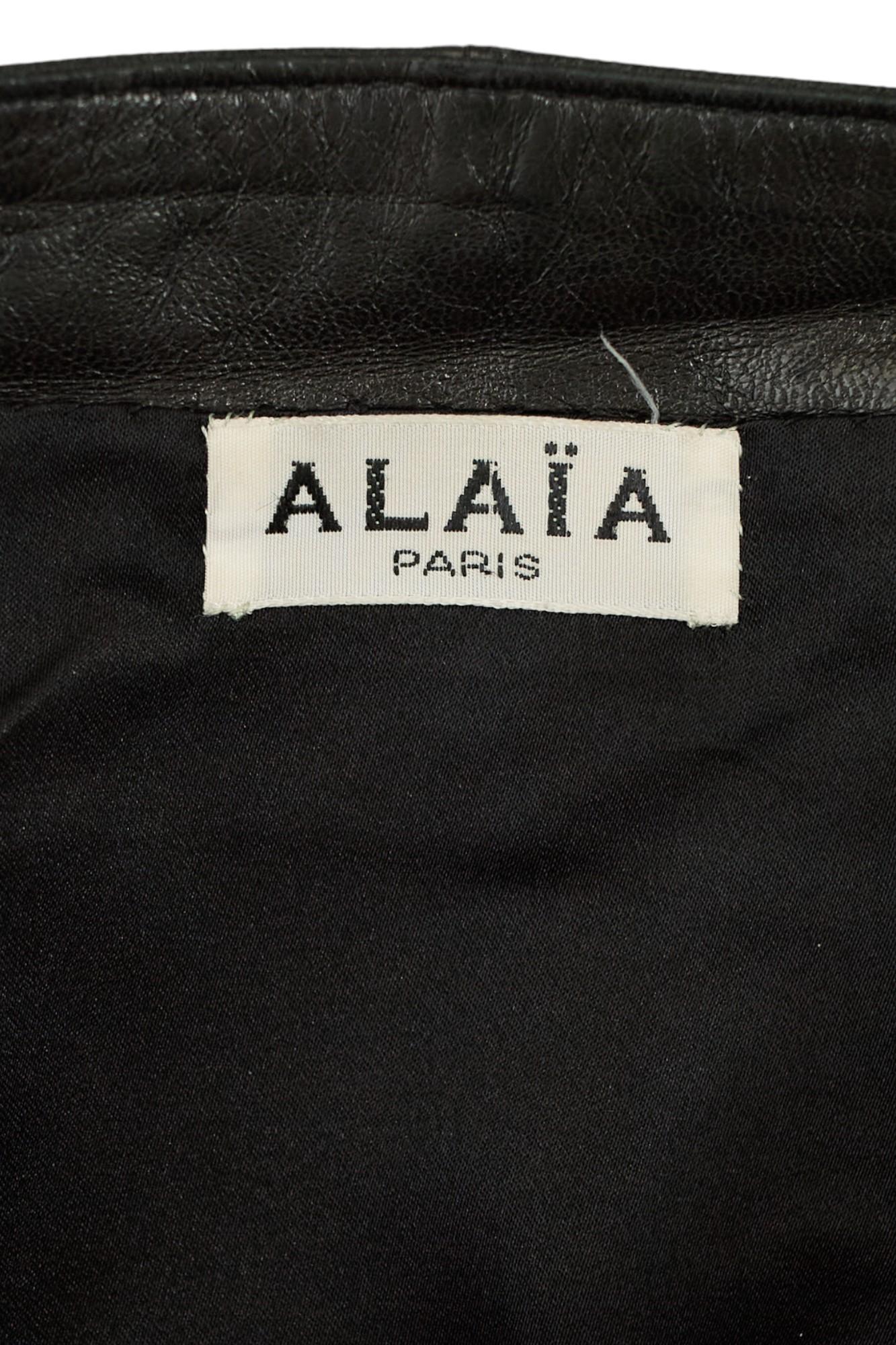 Alaiä 80s Leather Bomber and Skirt Set in vendita 9