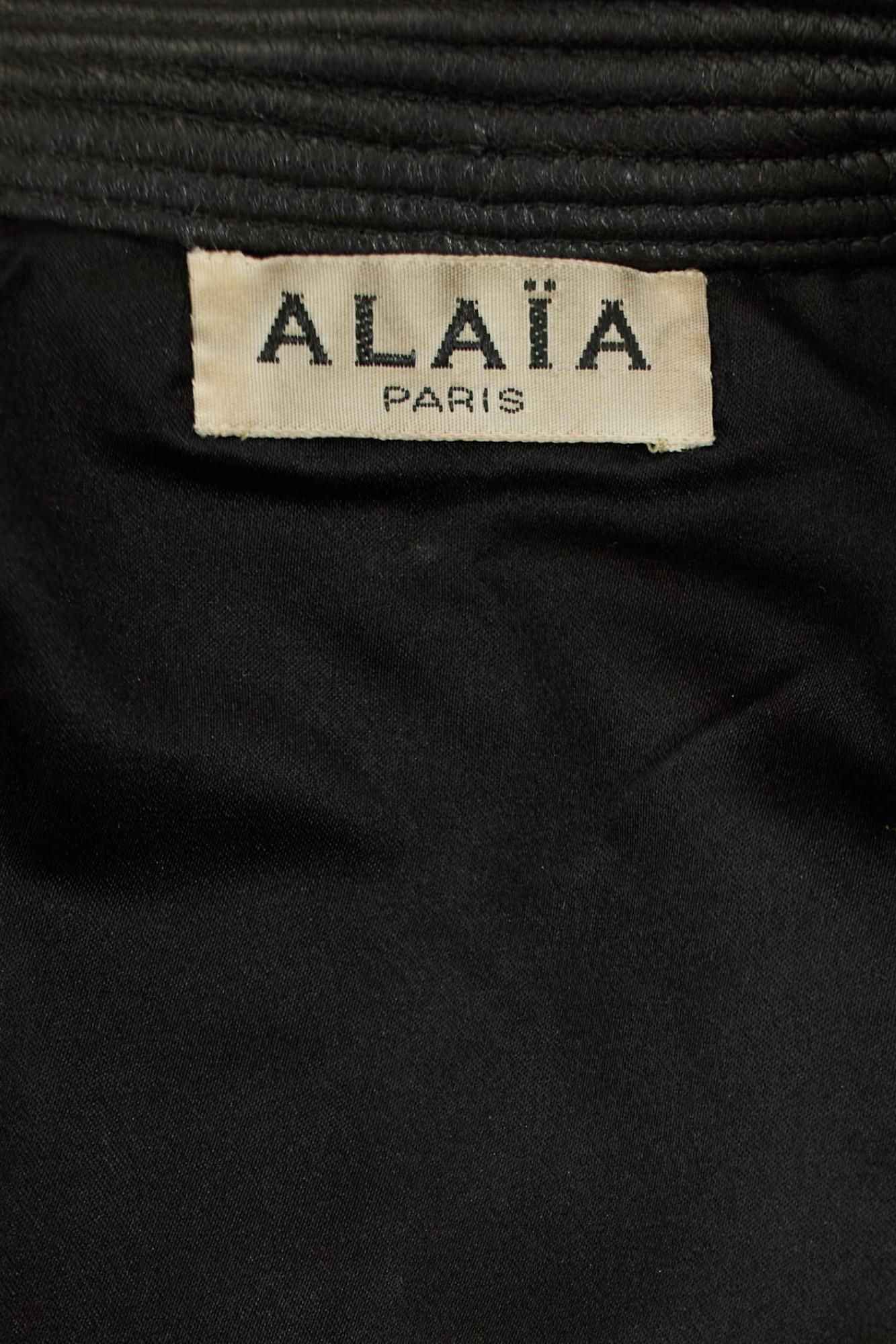 Alaiä 80s Leather Bomber and Skirt Set in vendita 10