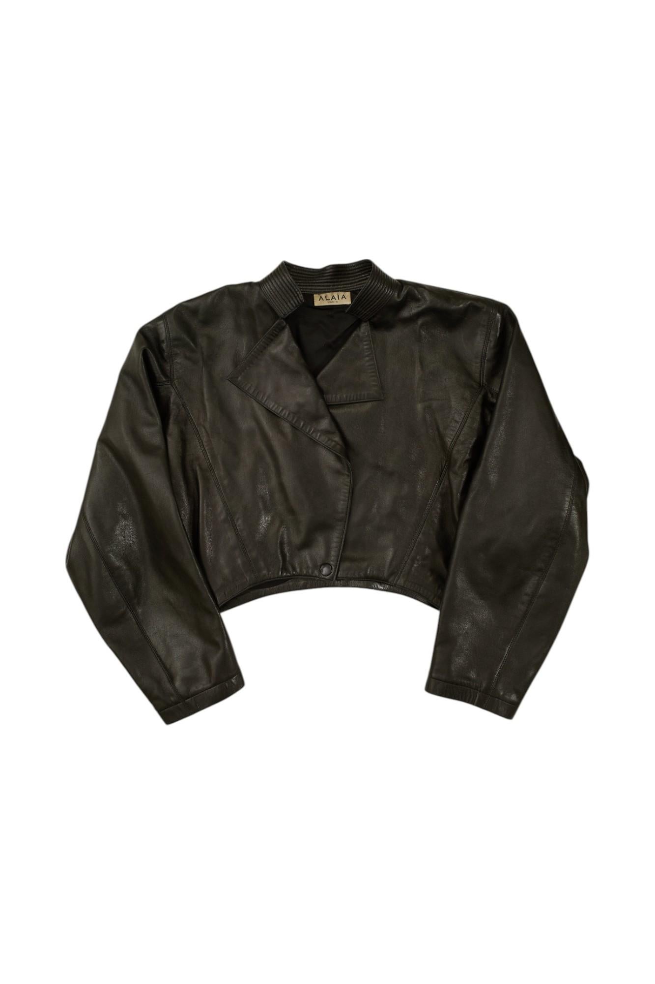 Alaiä 80s Leather Bomber and Skirt Set in vendita 11