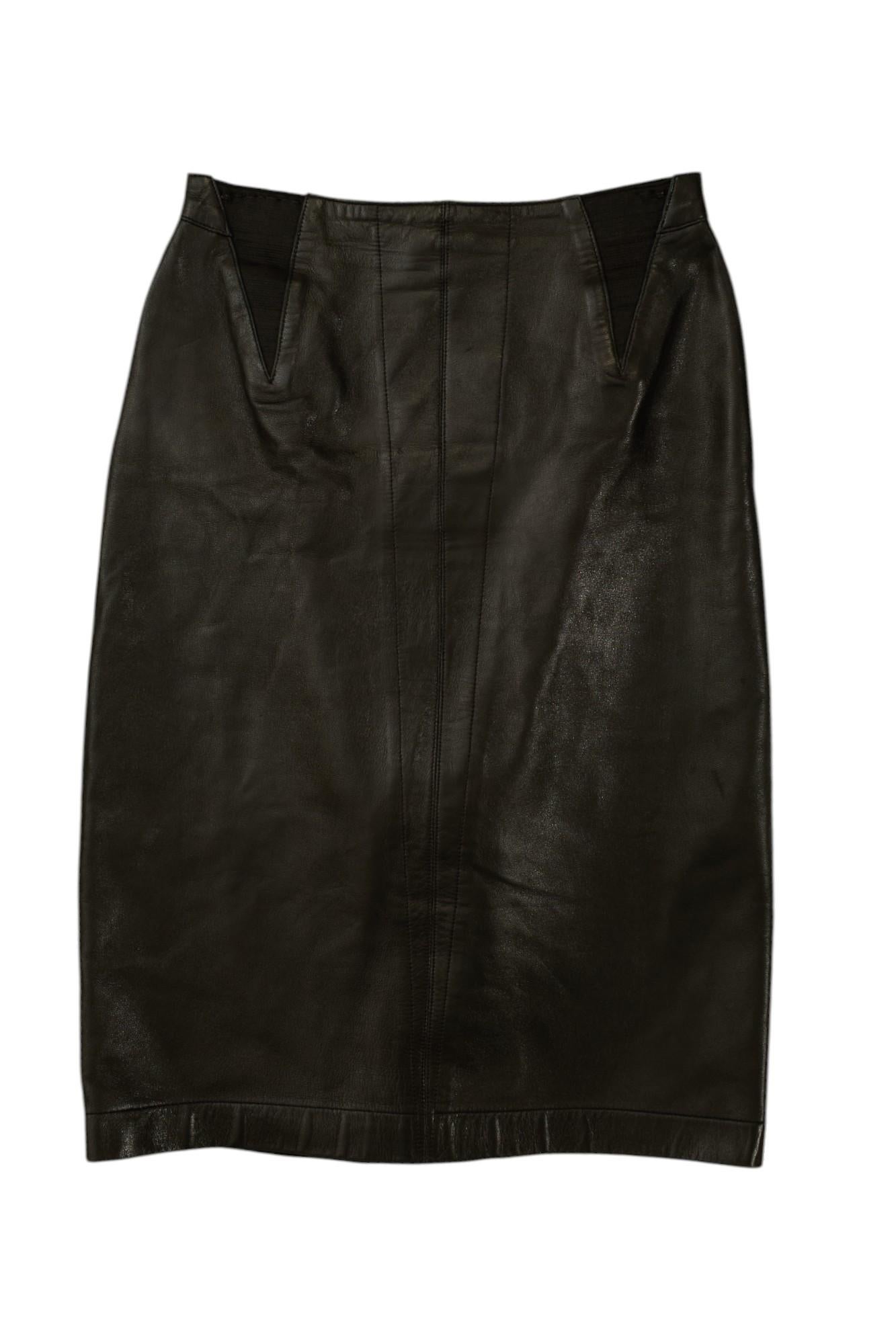 Alaiä 80s Leather Bomber and Skirt Set in vendita 13