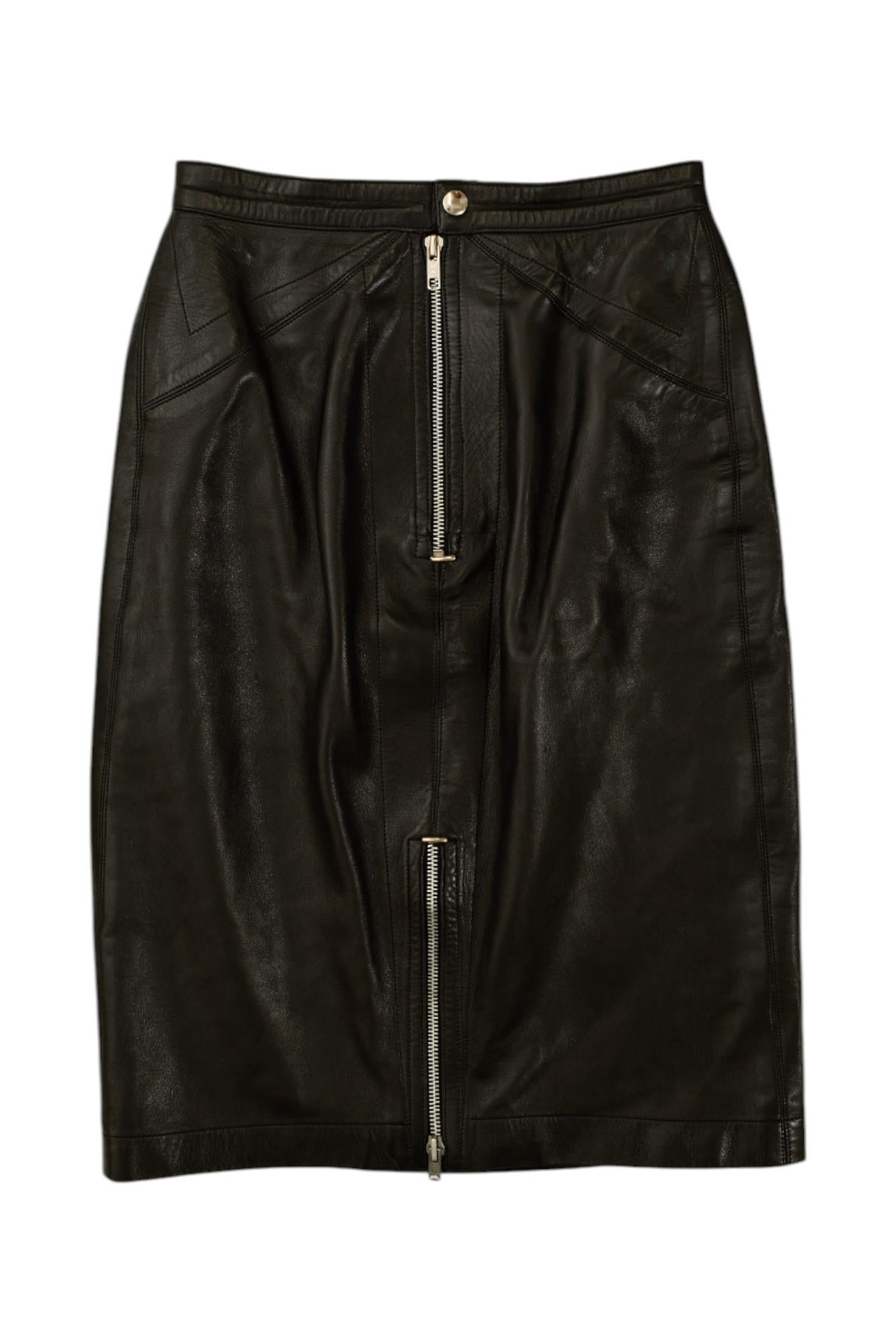 Alaiä 80s Leather Bomber and Skirt Set in vendita 14