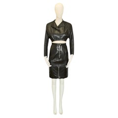 Alaiä 80s Leather Bomber and Skirt Set