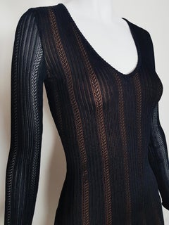 ALAÏA 1990 black knitted mini dress