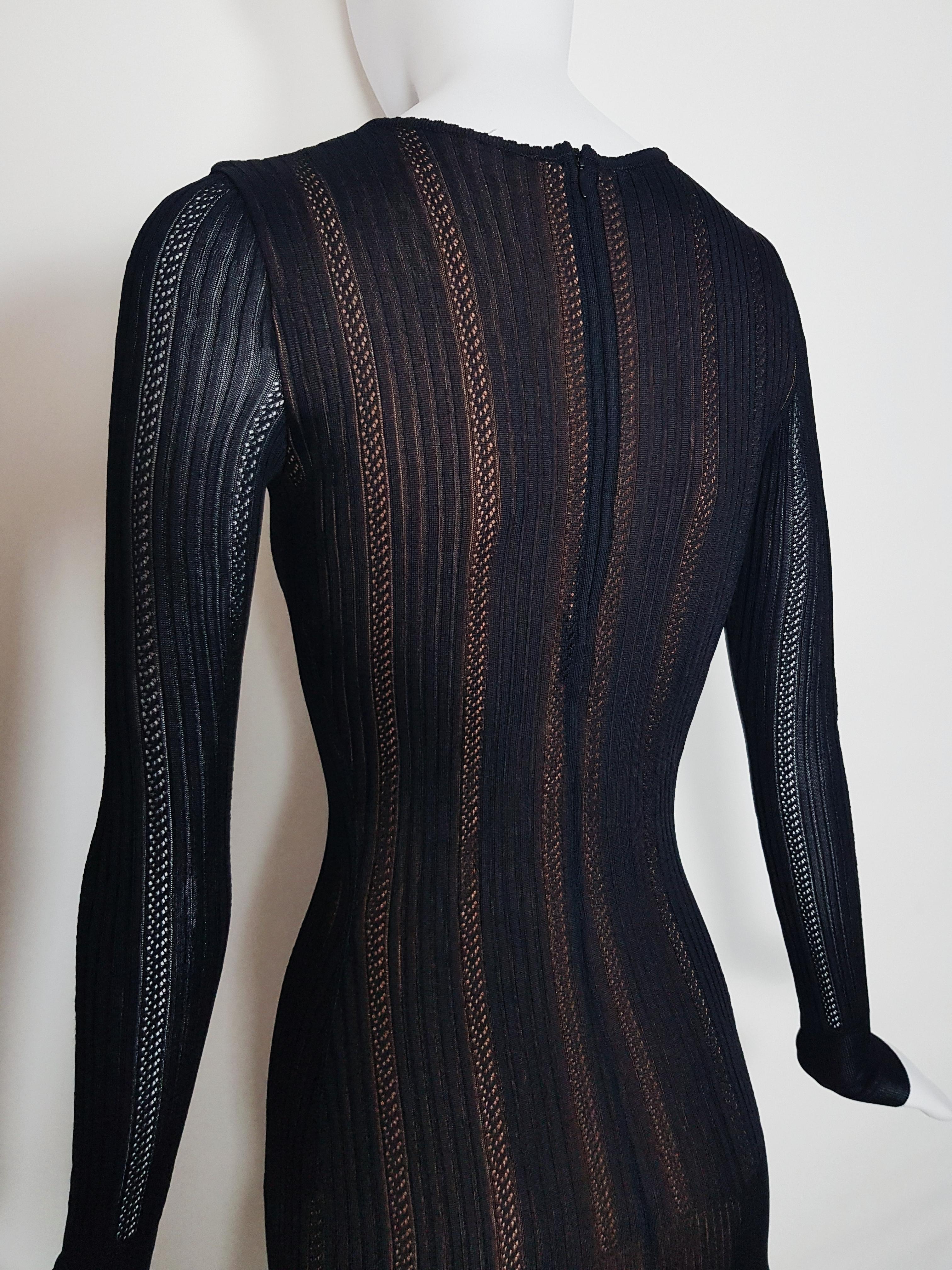 ALAA - Robe courte en maille noire, 1990  Pour femmes en vente