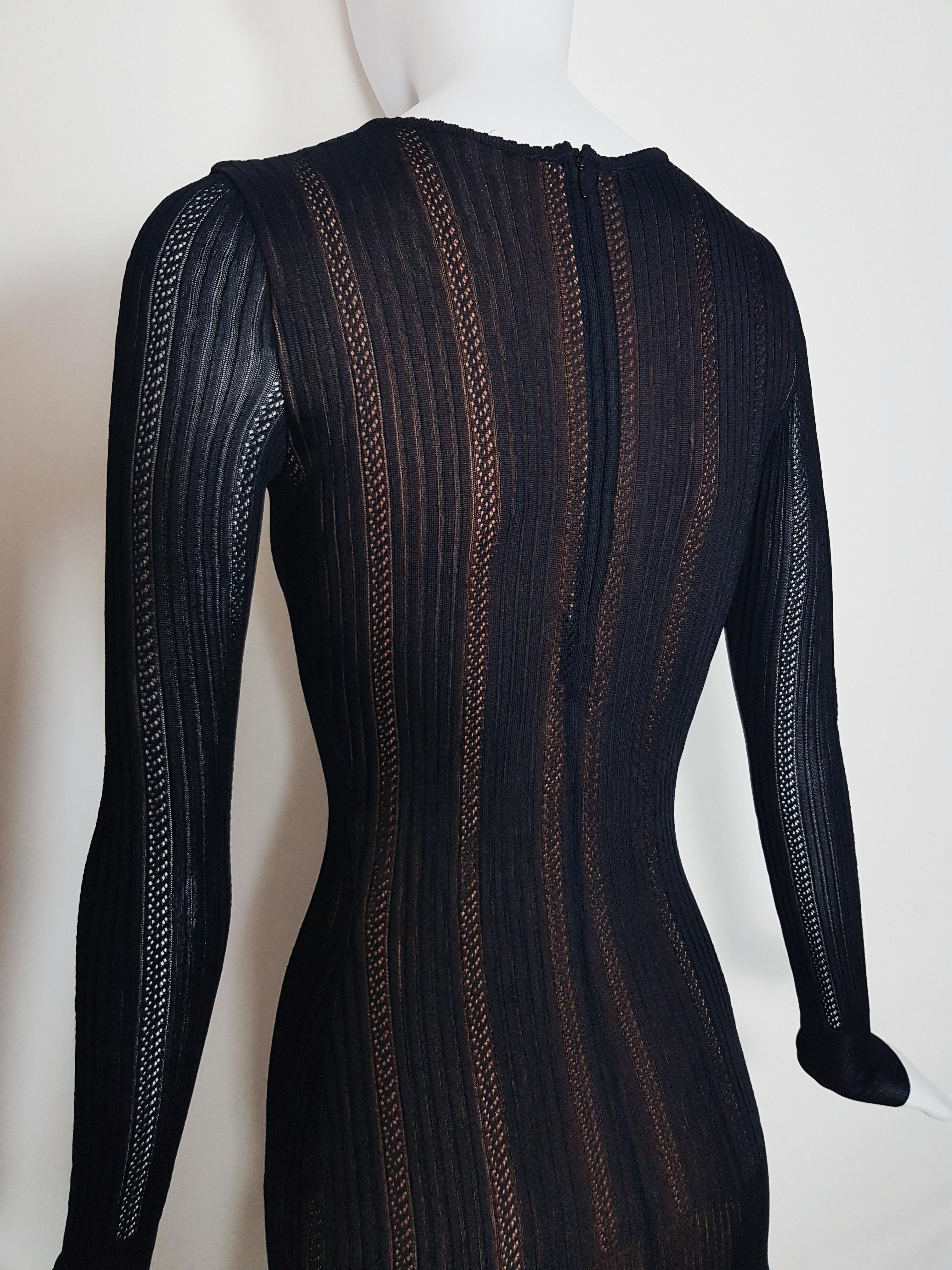 Women's ALAÏA 1990 black knitted mini dress For Sale