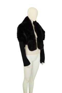 Alaïa 90s Faux Fur Black Bomber Jacket
