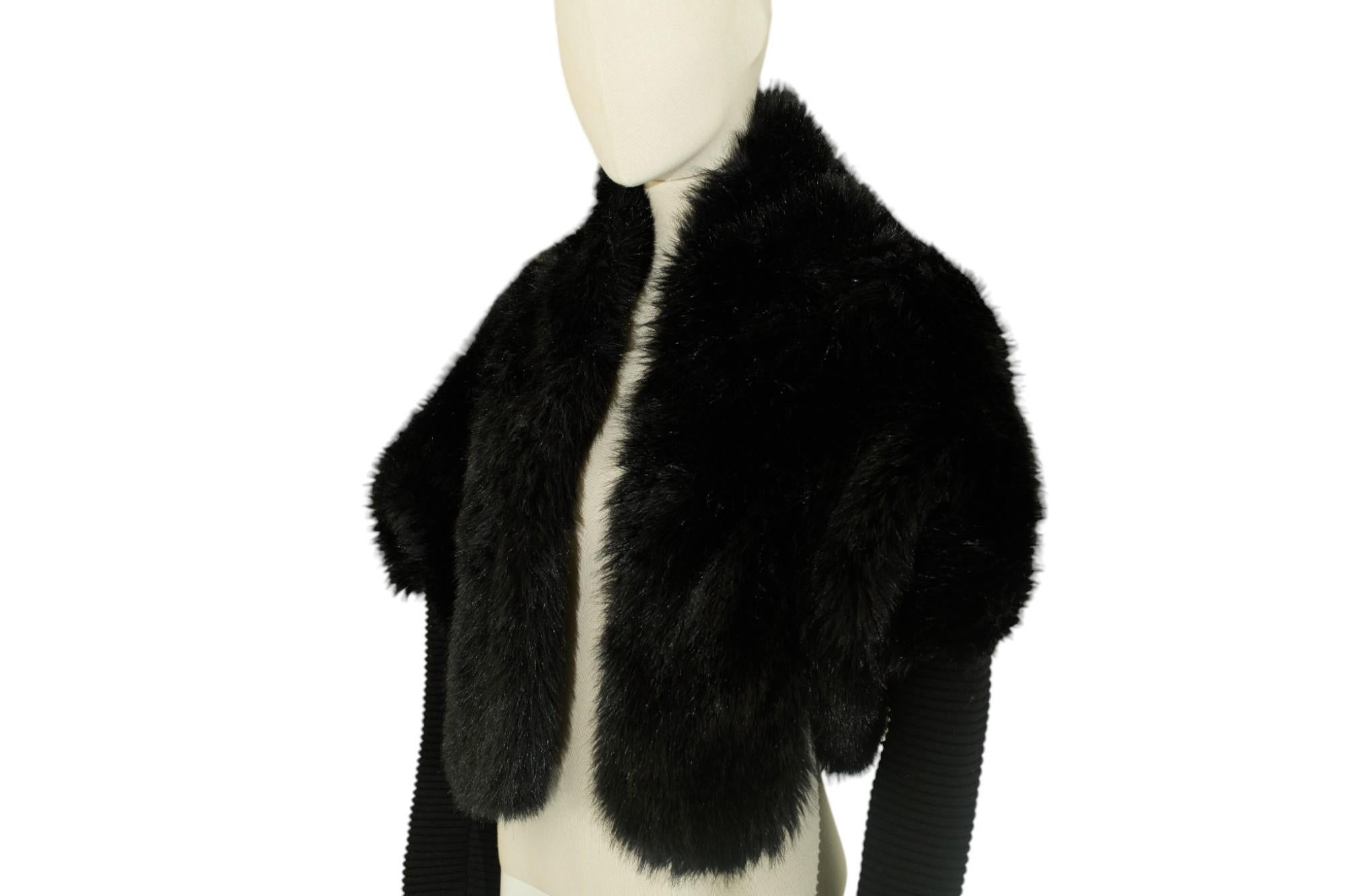 Alaïa 90s Faux Fur Black Bomber Jacket For Sale 4