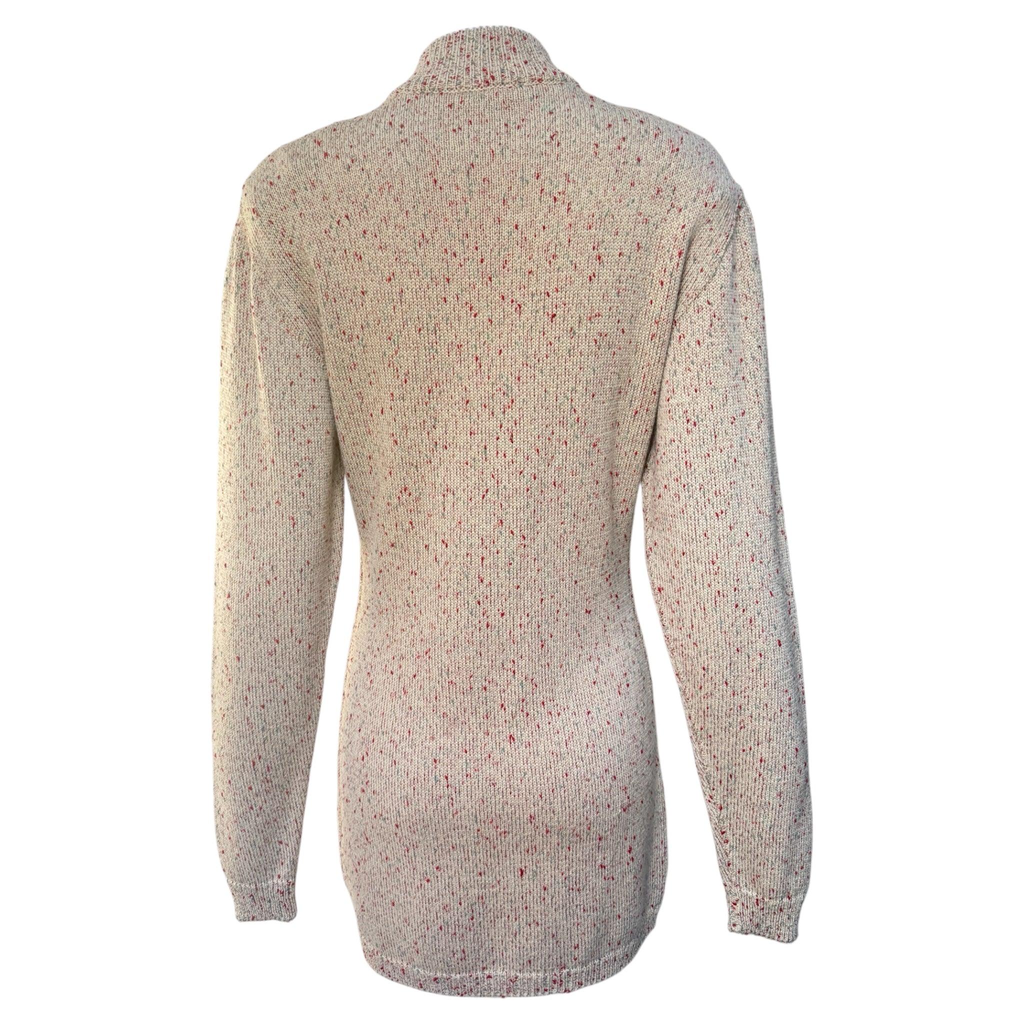 Alaia A/W Flecked Beige Mini Zip-Up Sweater Dress, 1986 In Excellent Condition For Sale In Los Angeles, CA