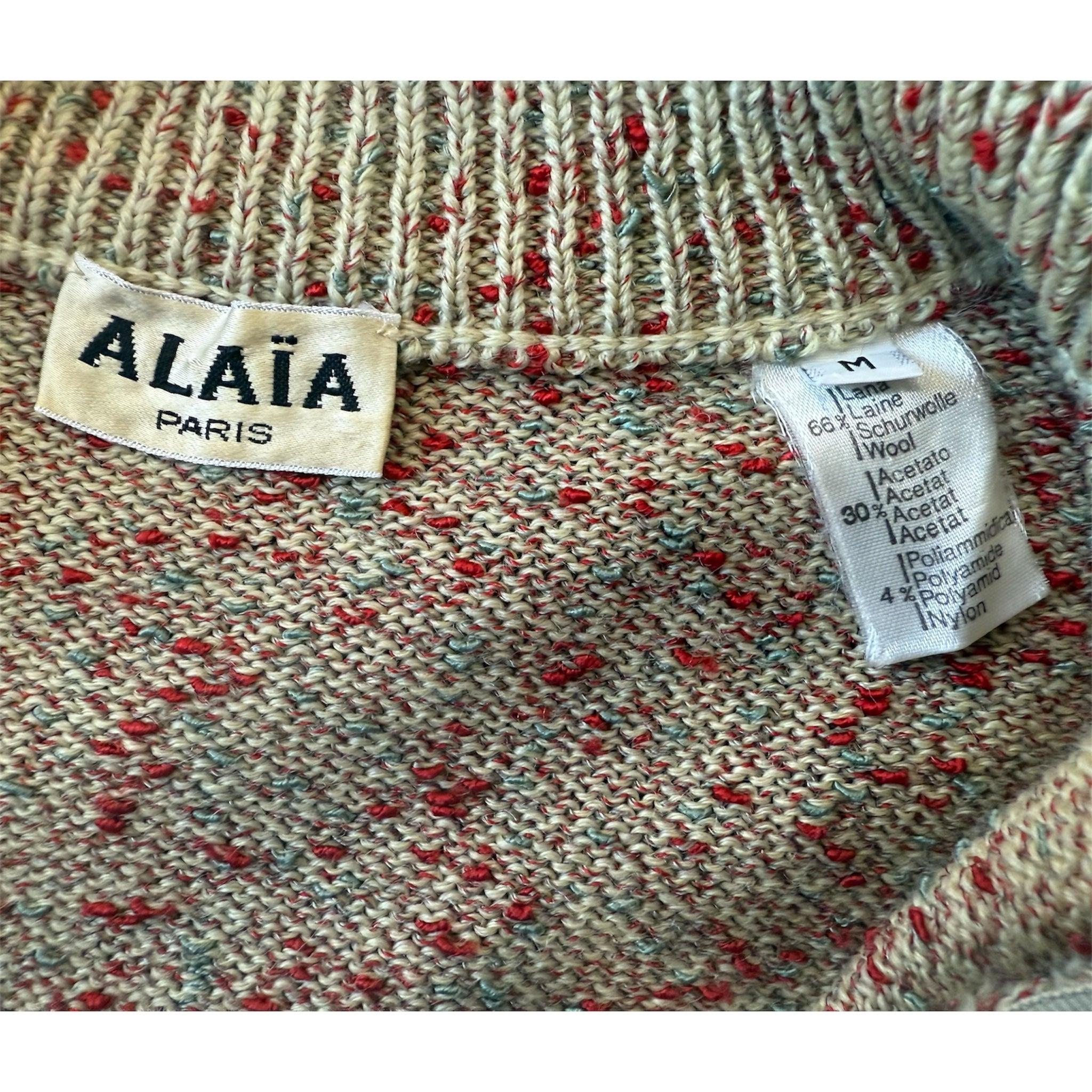 Women's Alaia A/W Flecked Beige Mini Zip-Up Sweater Dress, 1986 For Sale