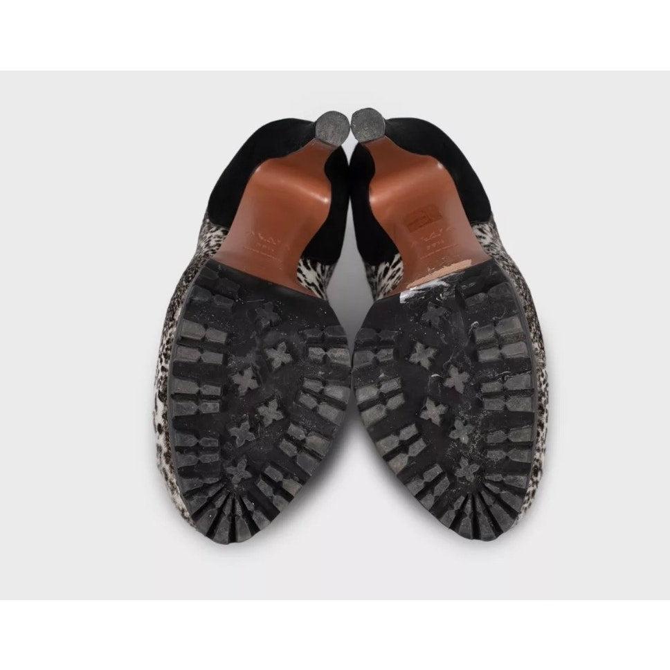 Donna Alaïa Stivaletti in pelle scamosciata con pelo di pony - EU 38.5 in vendita