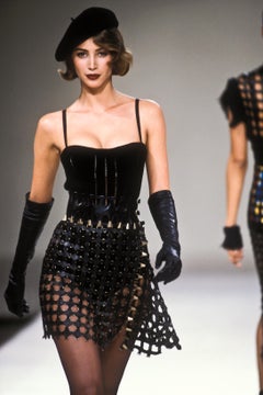 Alaïa Autumn/Winter 1991 Runway Christy Turlington Black Corset Bodysuit