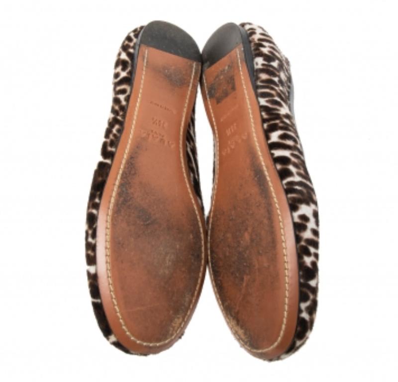 Alaia Ballerine in pelle e pelo di pony beige/nero misura 36,5 in vendita 2