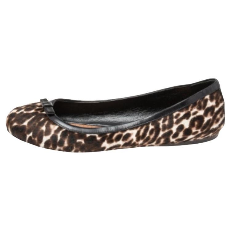 Alaia Ballerine in pelle e pelo di pony beige/nero misura 36,5