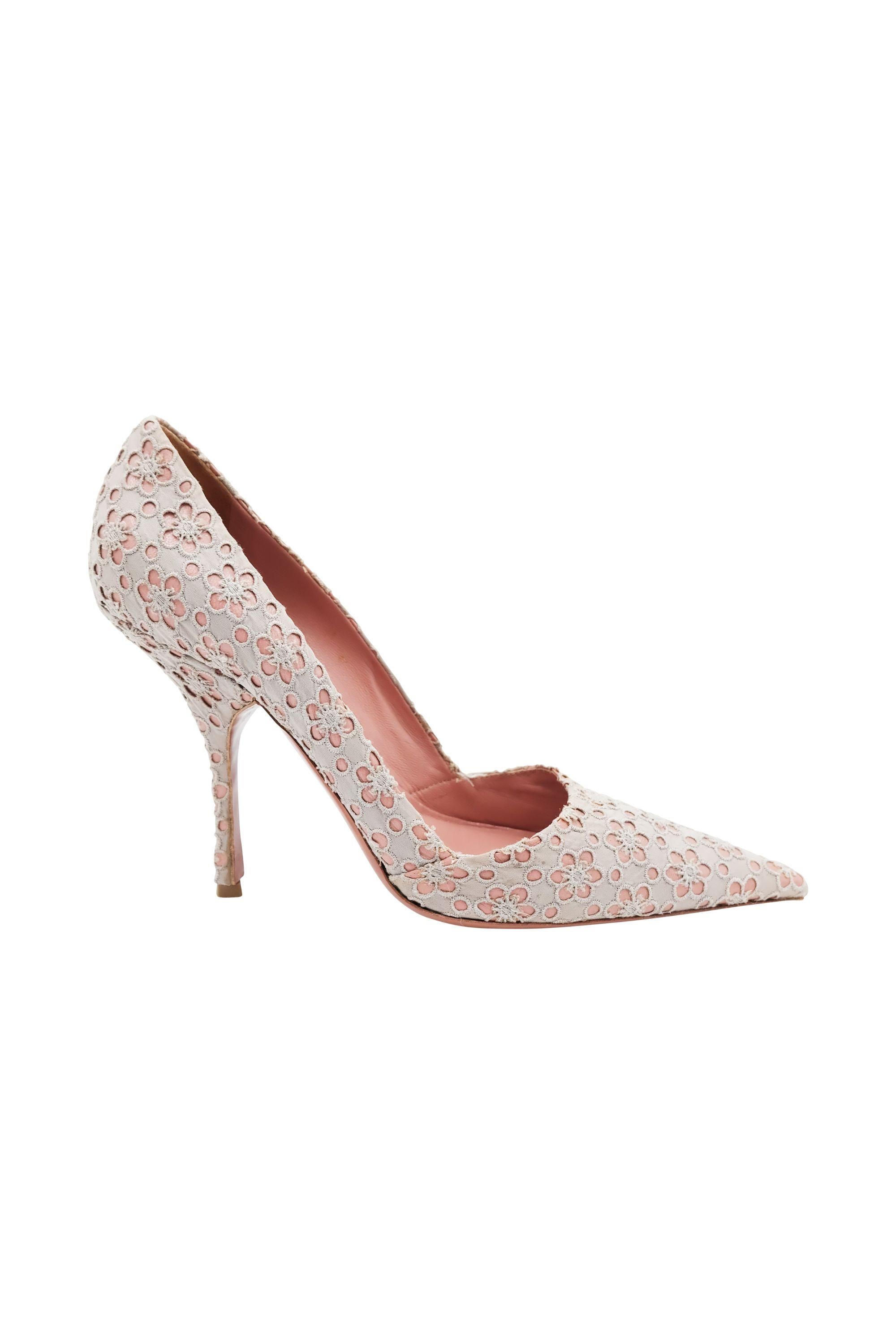 Alaïa Beige Florale Spitze Spitze Pumps Damen im Angebot