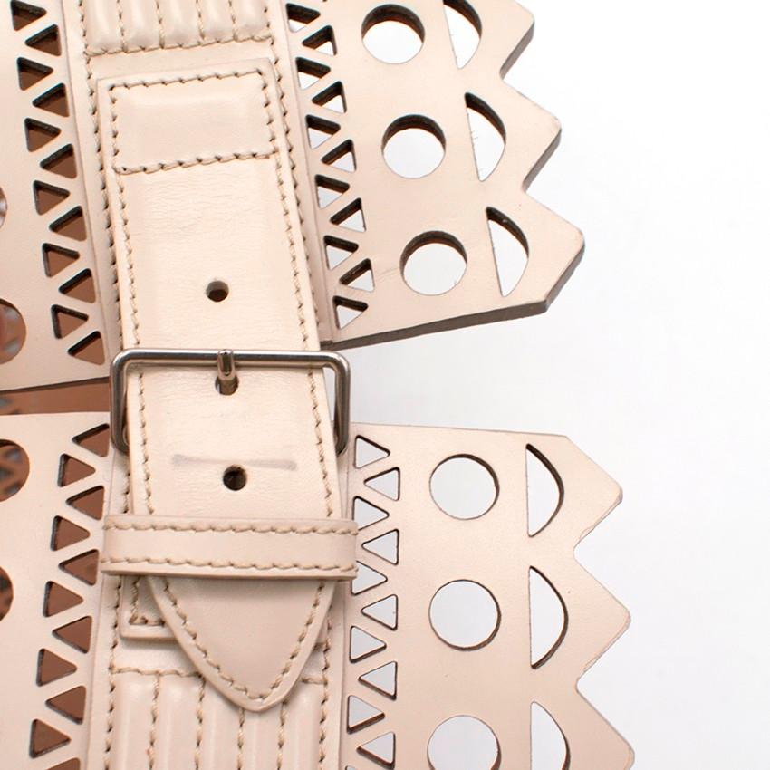 Alaia Beige Leather Waist Belt In Excellent Condition In London, GB