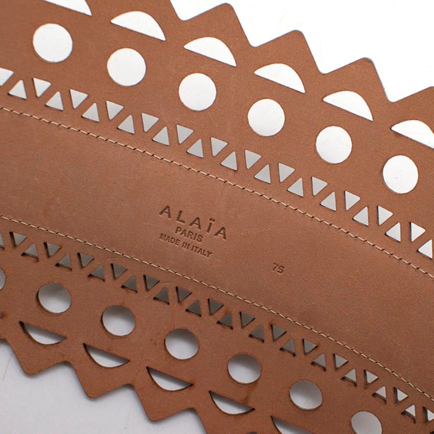 Women's Alaia Beige Leather Waist Belt