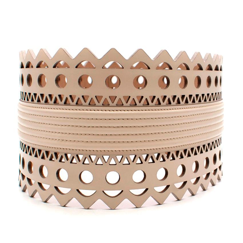 Alaia Beige Leather Waist Belt 1