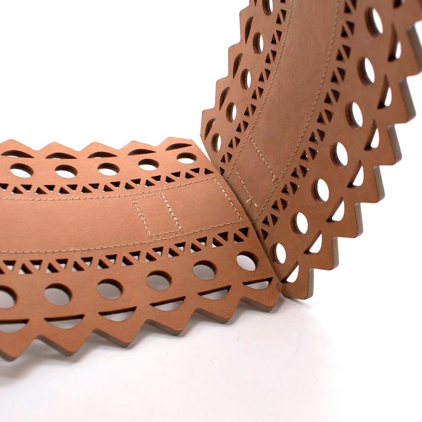 Alaia Beige Leather Waist Belt 3