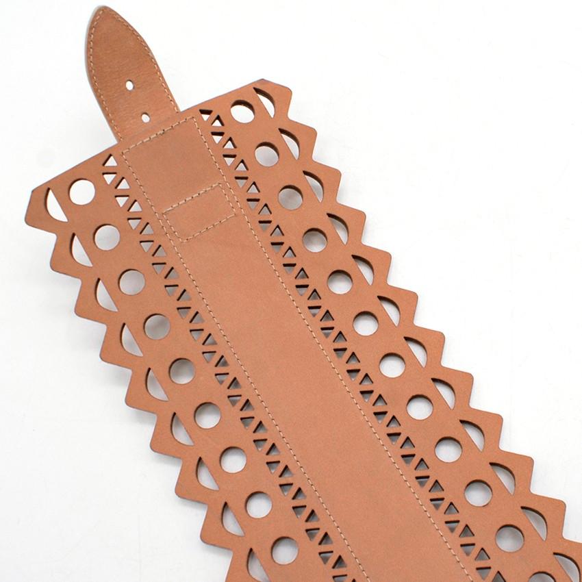 Alaia Beige Leather Waist Belt 5