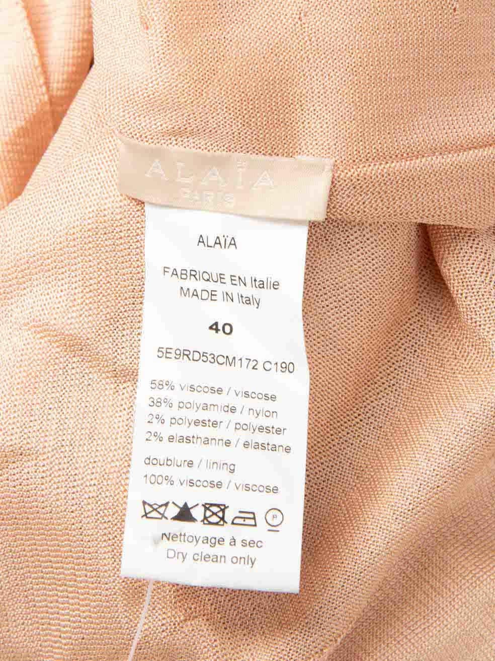Women's Alaïa Beige Metallic Textured Knit Mini Dress Size L For Sale
