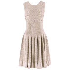 Alaia Beige Stretch Knit Dress US 6