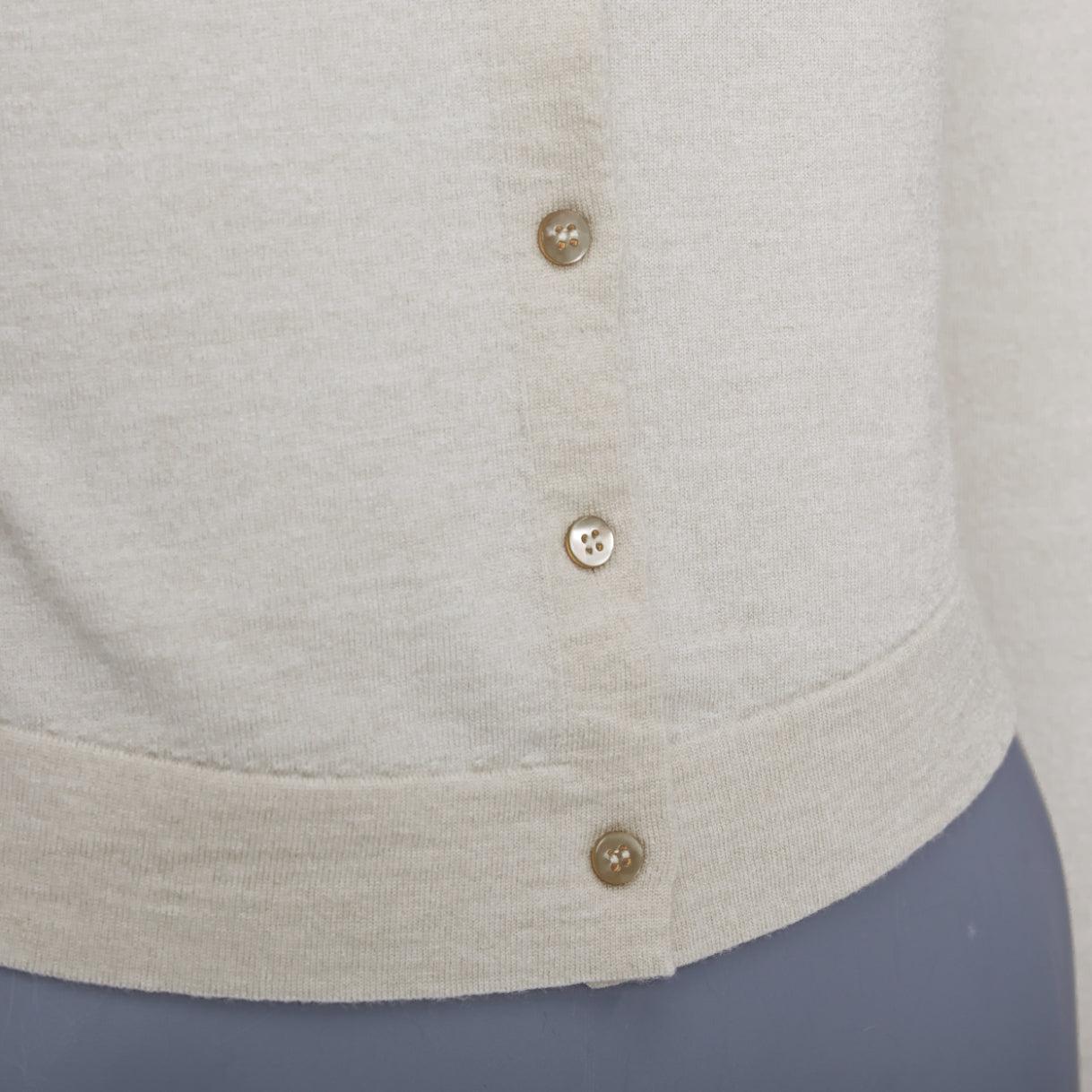 ALAIA beige mezcla de lana virgen mini botones chaqueta de punto clásica FR36 S en venta 3