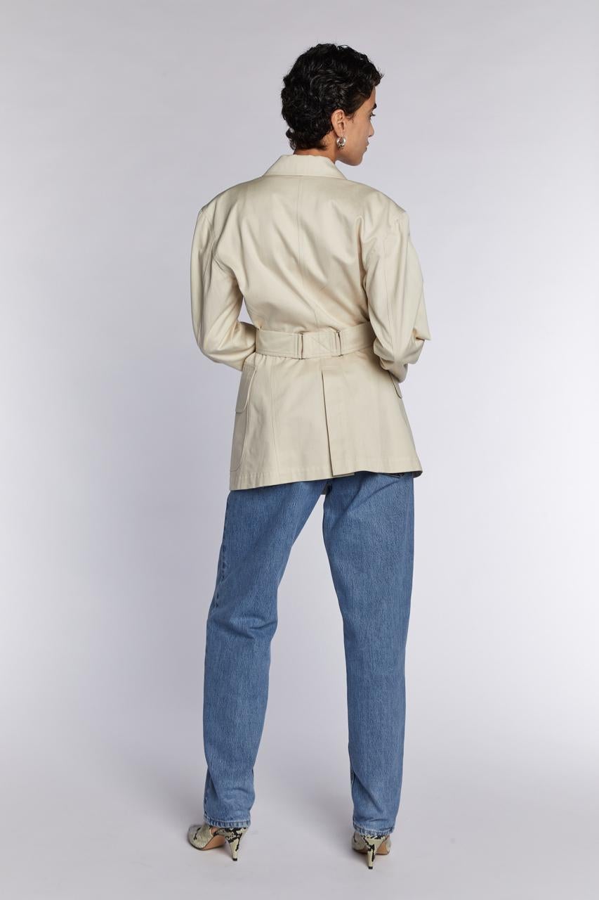 Alaïa Belted Jacket with Metal Buttons S/S 1987 For Sale 5