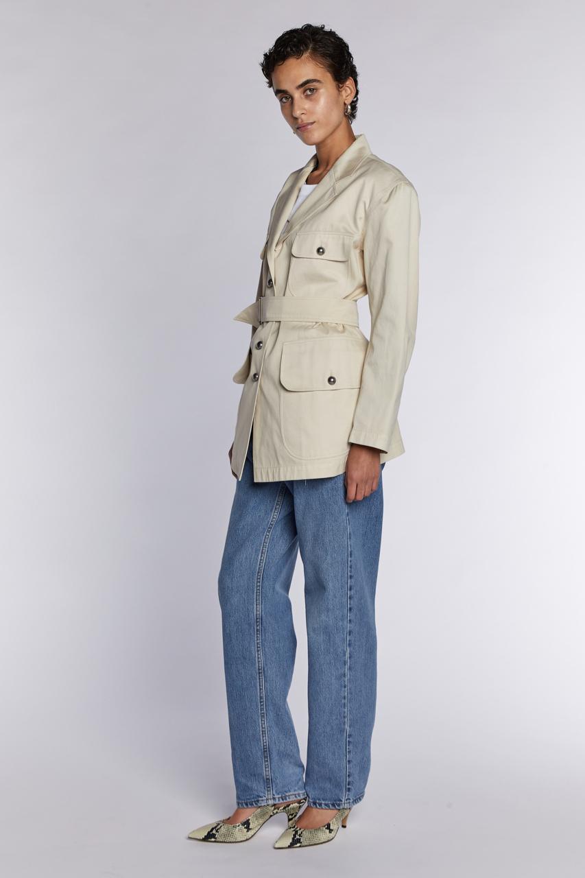 Alaïa Belted Jacket with Metal Buttons S/S 1987 In Excellent Condition For Sale In London, GB