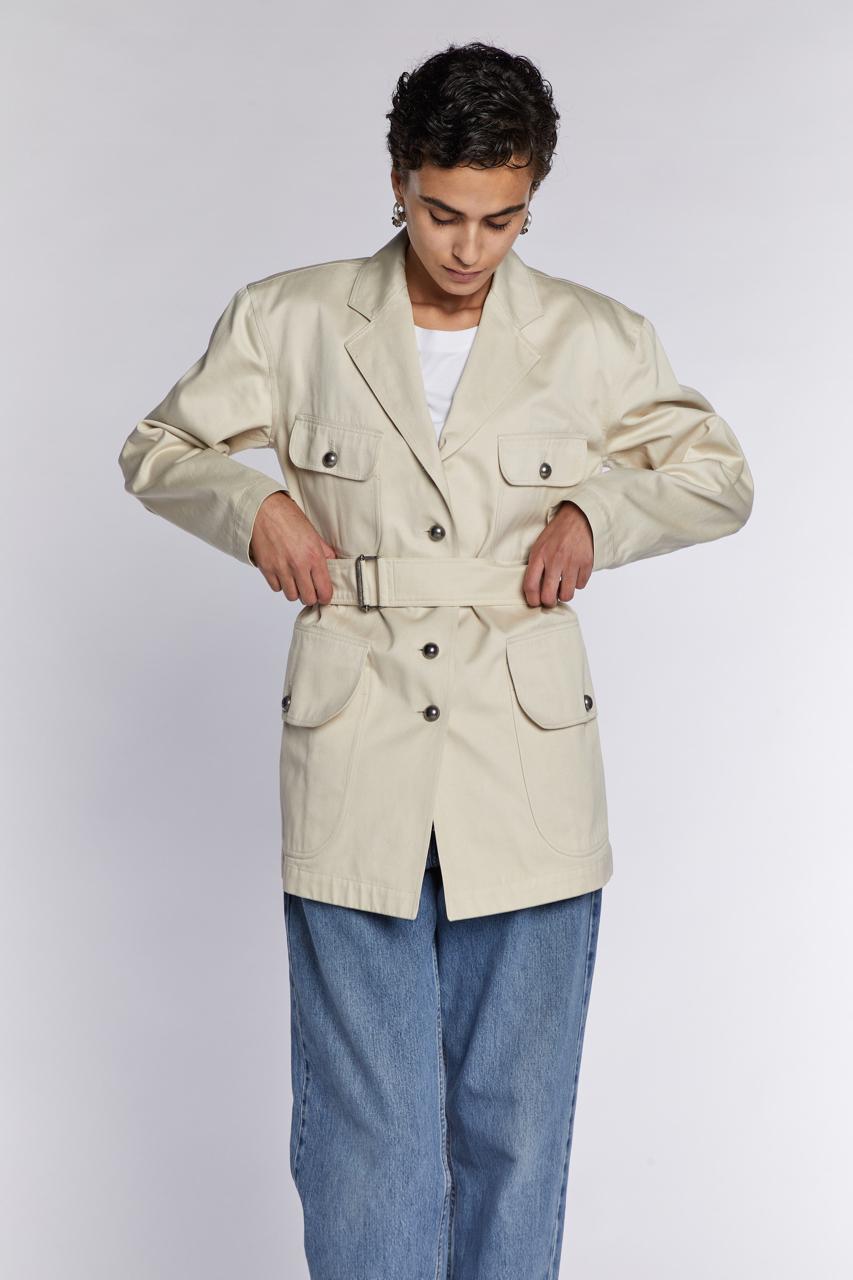 Women's Alaïa Belted Jacket with Metal Buttons S/S 1987 For Sale
