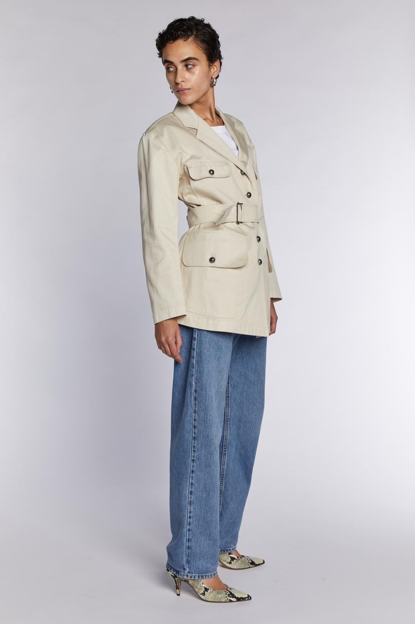Alaïa Belted Jacket with Metal Buttons S/S 1987 For Sale 1