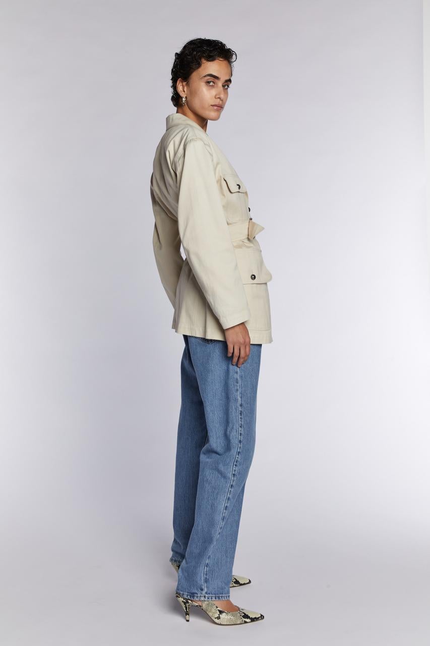 Alaïa Belted Jacket with Metal Buttons S/S 1987 For Sale 2