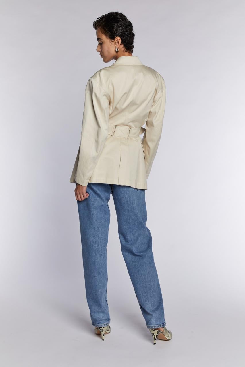Alaïa Belted Jacket with Metal Buttons S/S 1987 For Sale 4