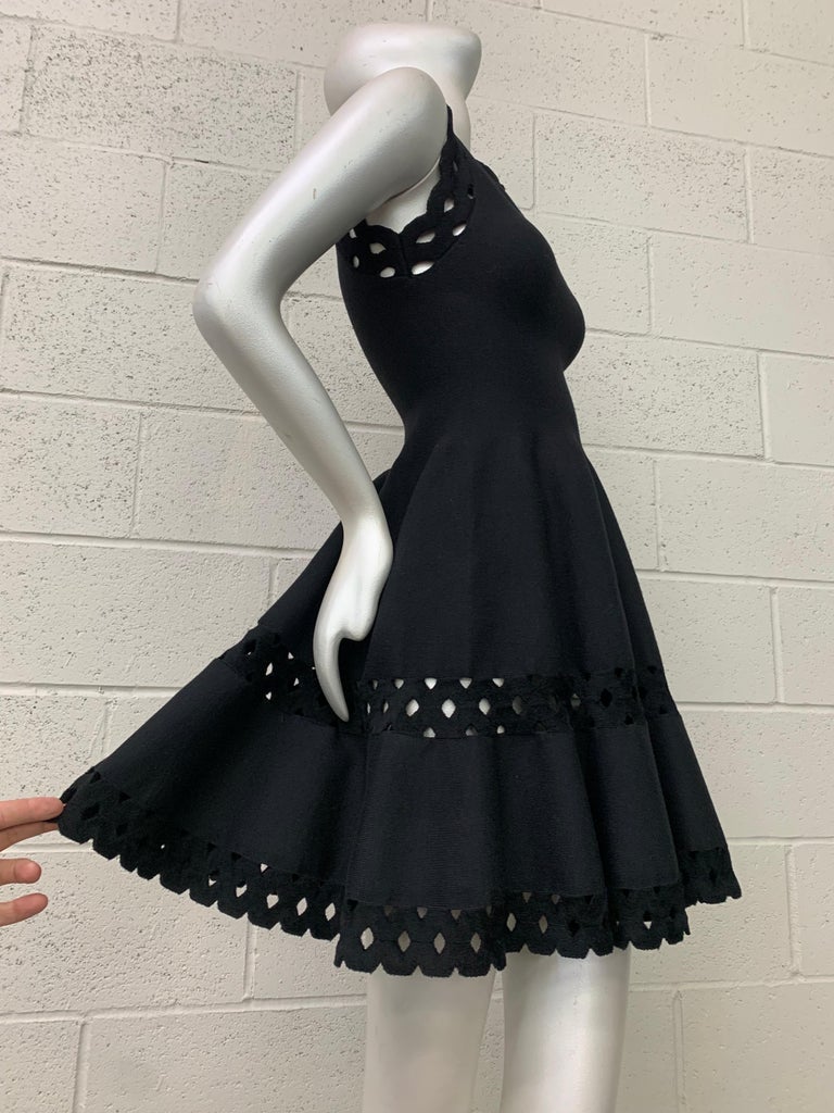 1950s little black dress Unique Vintage 1950s Solid Black Sweetheart Swing Dress
