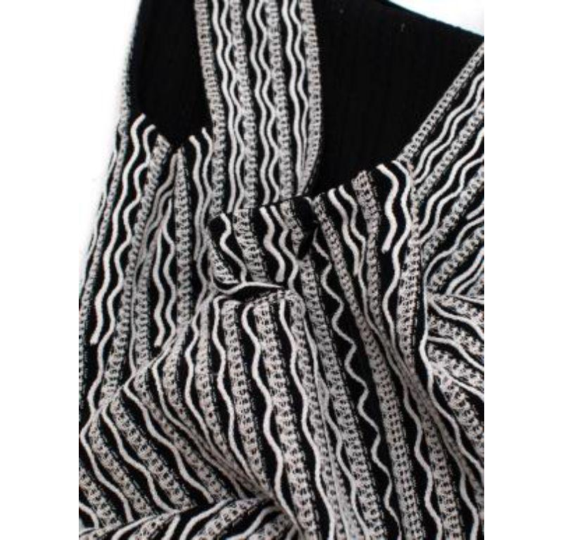 Alaia Black and White Knitted Skater Dress For Sale 1