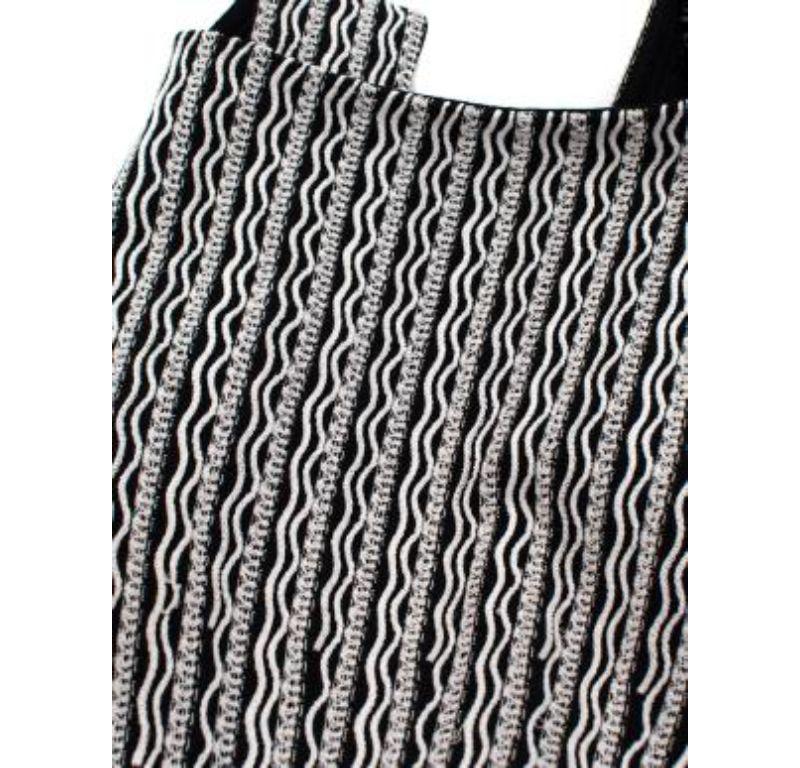 Alaia Black and White Knitted Skater Dress For Sale 4