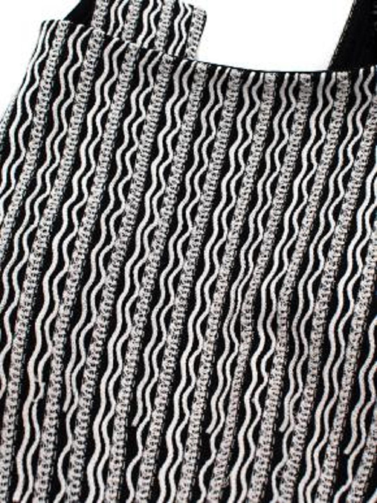 Alaia Black and White Knitted Skater Dress 4