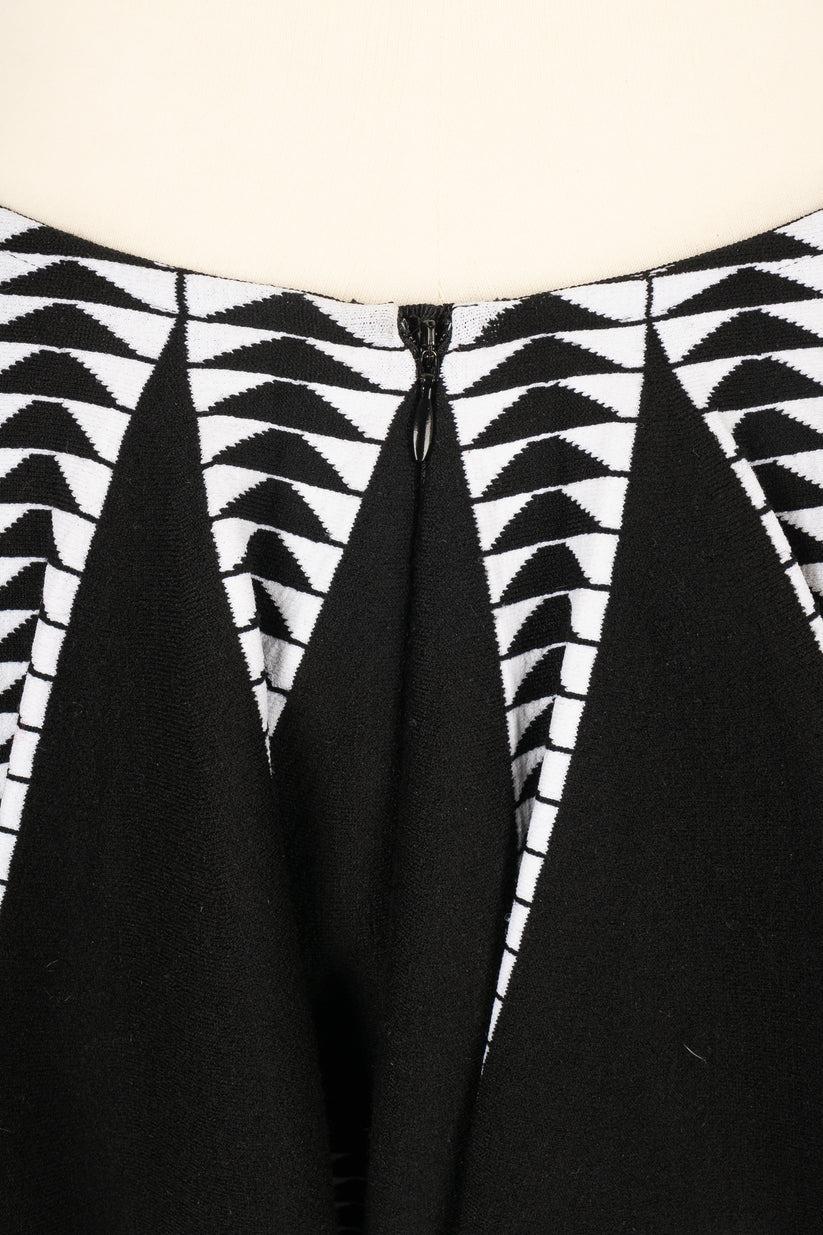 Alaïa Black and White Mesh Flared Skirt, 2014/2015 For Sale 3
