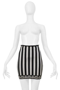 Alaia Black And White Stripe Skirt 1992