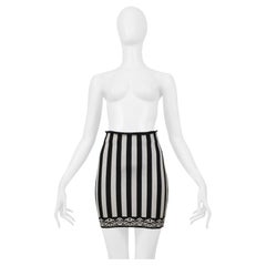 Alaia Black And White Stripe Skirt 1992