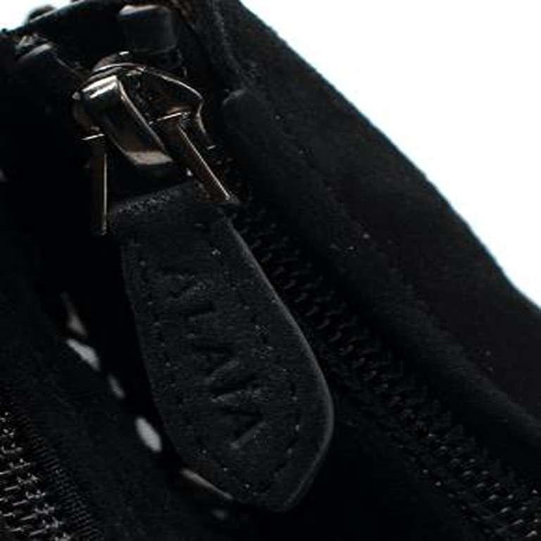 ALAIA 25S ANKLE HIGH-HEELED BOOTS IN BLACK SUEDE AND CANVAS